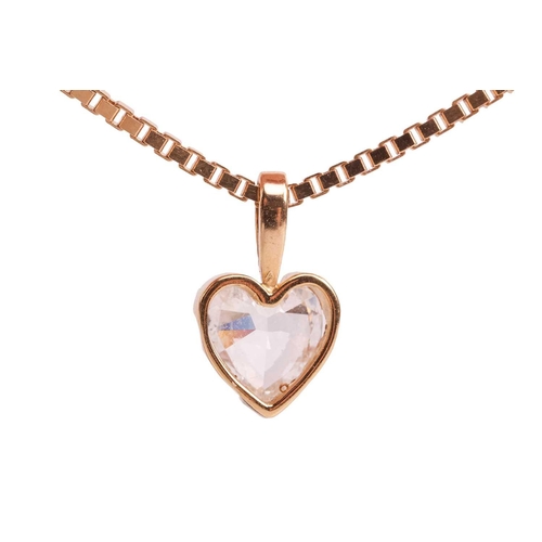 14 - A heart-cut diamond pendant on chain, the heart-shaped diamond with an estimated weight of 0.84ct, i... 