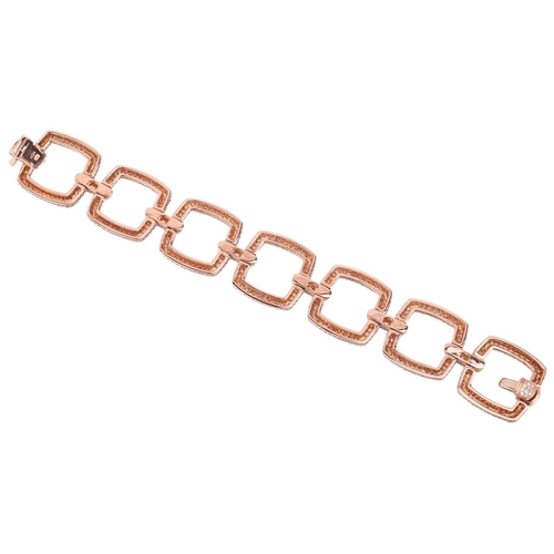 261 - A diamond-set bracelet, composed of seven square panels pave-set throughout with brilliant-cut diamo... 