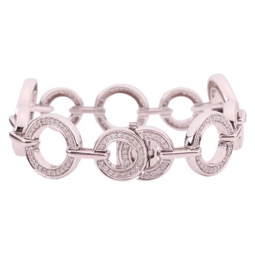 265 - Boodles - a Roulette Medium diamond-set bracelet, comprising a series of annular links in 18ct white... 