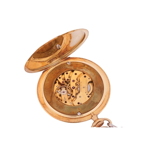 322 - An 18ct gold pocket watch by Longines, the engine turn cover with glazed compartment to a central 2.... 