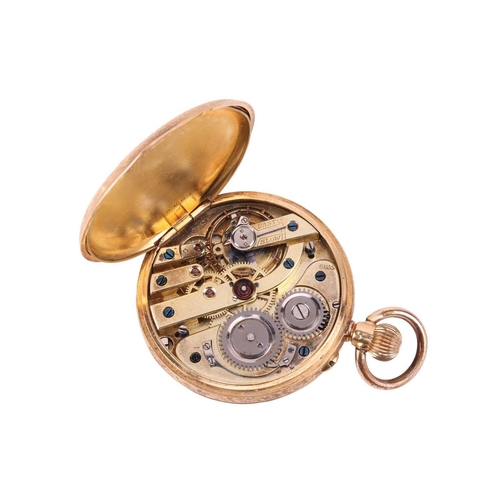 325 - A pocket watch by E. Polland, the 40mm circular golden dial with Roman numerals, blue steel poire ha... 