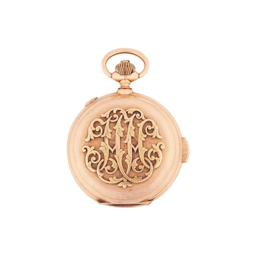 328 - La Phare - a fine 14-carat gold cased minute repeating keyless chronograph pocket watch Number 74584... 