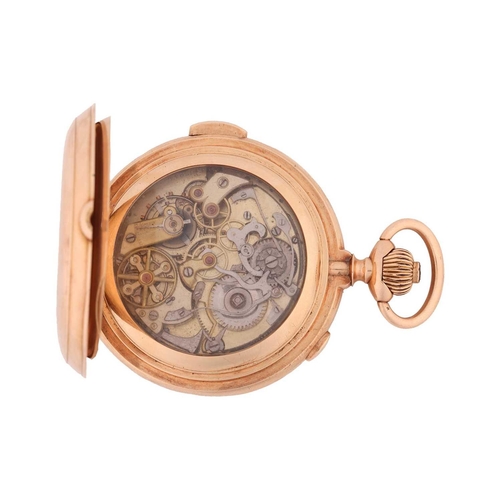 328 - La Phare - a fine 14-carat gold cased minute repeating keyless chronograph pocket watch Number 74584... 