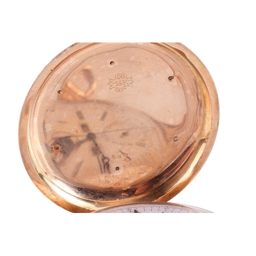 328 - La Phare - a fine 14-carat gold cased minute repeating keyless chronograph pocket watch Number 74584... 