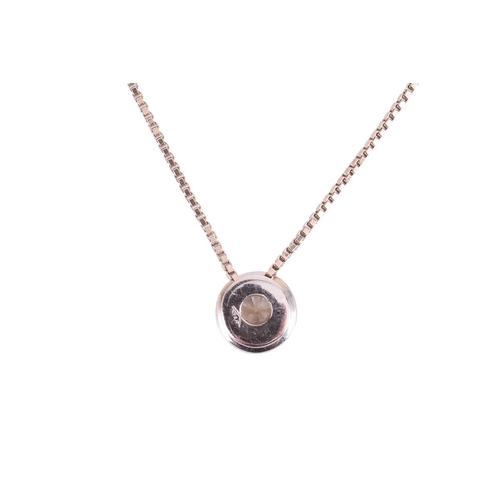 75 - A diamond-set pendant on chain, featuring a round brilliant-cut diamond of 4.0 mm with an estimated ... 