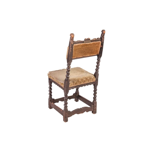 106 - A Charles I documentary walnut side chair, by repute formerly in the ownership of Charles I, bearing... 