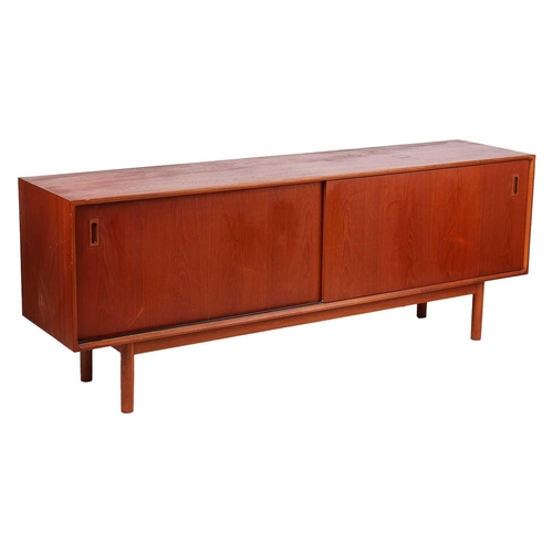 113 - A composite suite of mid-century teak and teak effect furniture, comprising a sideboard, extending d... 