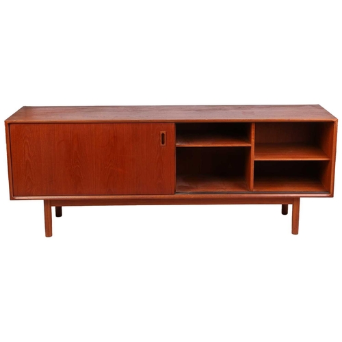 113 - A composite suite of mid-century teak and teak effect furniture, comprising a sideboard, extending d... 