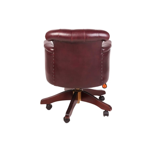 101 - A George Smith of London deep buttoned hide Captain's Swivel Chair, with close nailed dark tan uphol... 