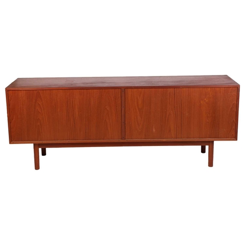 113 - A composite suite of mid-century teak and teak effect furniture, comprising a sideboard, extending d... 