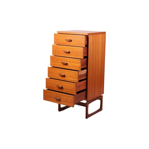 113 - A composite suite of mid-century teak and teak effect furniture, comprising a sideboard, extending d... 