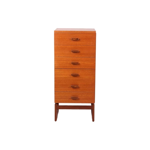 113 - A composite suite of mid-century teak and teak effect furniture, comprising a sideboard, extending d... 