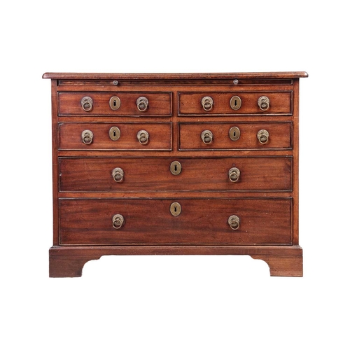 132 - An early George III mahogany provincial Batchelor's chest of drawers, with a moulded top above an un... 