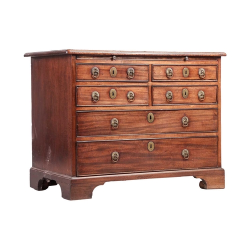 132 - An early George III mahogany provincial Batchelor's chest of drawers, with a moulded top above an un... 