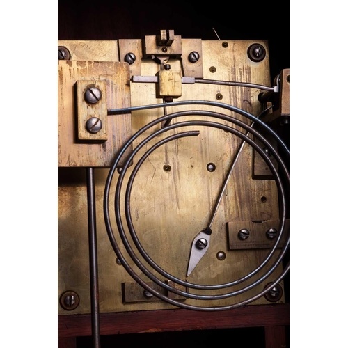 148 - An early 20th-century mahogany cased twin fusee 8-day bracket clock, with an arched top, fitted a si... 