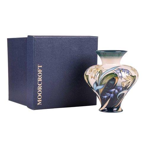 173 - Four boxed contemporary Moorcroft vases, comprising a large limited edition vase in the 'Swallows' d... 