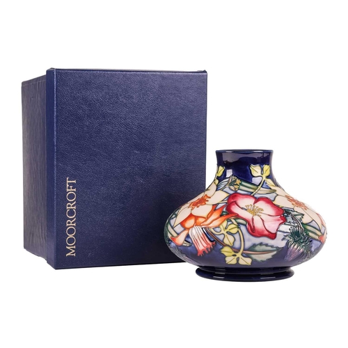 173 - Four boxed contemporary Moorcroft vases, comprising a large limited edition vase in the 'Swallows' d... 