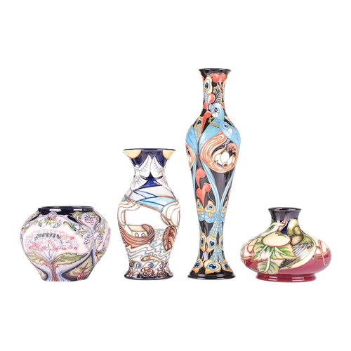 176 - Four contemporary Moorcroft items, comprising a large limited edition vase in the 2006 'Proud as a P... 