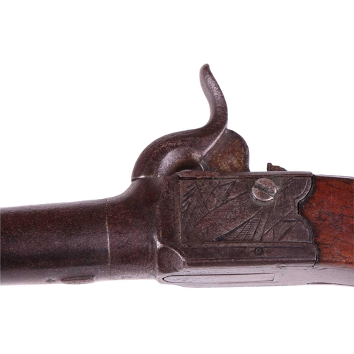 222 - A Victorian 68 calibre percussion 'Tower' pistol, the lock bearing the legend Tower, a crowned broad... 