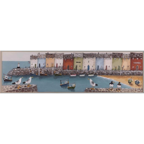 23 - † Rebecca Lardner (b.1971), 'Harbour Houses I', signed 'Rebecca Lardner' (lower right and verso), oi... 