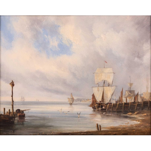 29 - John Willes Johnson (1793-1857), Harbour scene, signed and dated 1830, oil on canvas, 31 cm x 39 cm,... 