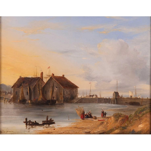 29 - John Willes Johnson (1793-1857), Harbour scene, signed and dated 1830, oil on canvas, 31 cm x 39 cm,... 