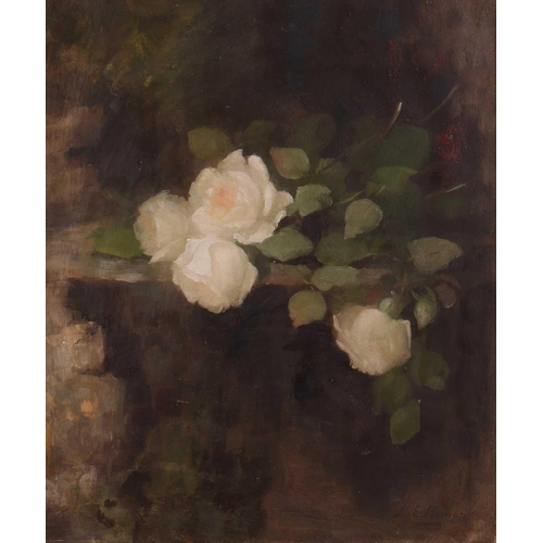 3 - Louise Ellen Perman (Scottish 1854-1921), Roses on a stone shelf, signed 'L.E.Perman' (lower right),... 