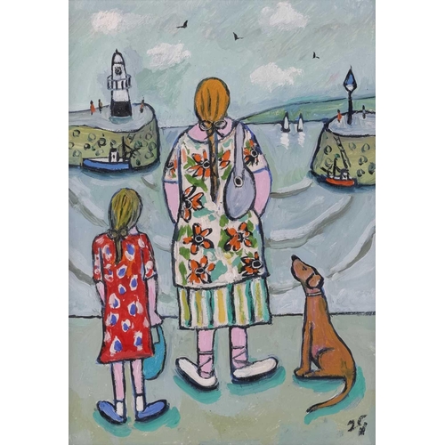 36 - † Joan Gillchrest (British 1918-2008), On Holiday, monogrammed (lower right), oil on card, 17 x 12 c... 