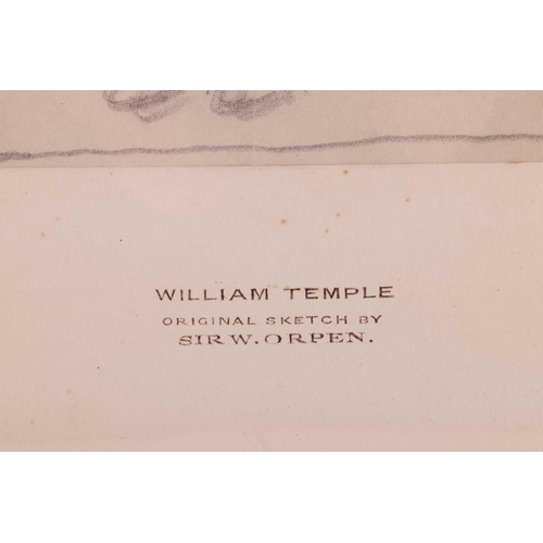 40 - Attributed to Sir William Orpen (1878 - 1931), study for a portrait of William Temple, unsigned, pen... 