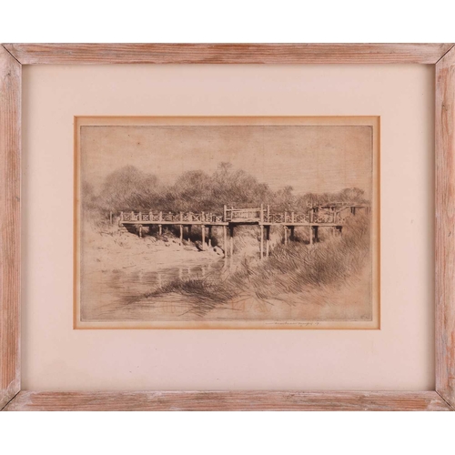 51 - Mortimer Menpes (Australian/British 1855 - 1938), 'Old Bridge, Mandalay, signed in pencil (lower rig... 