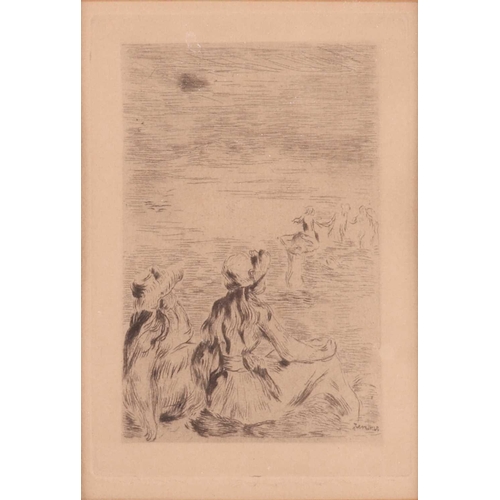 53 - Pierre-Auguste Renoir (French, 1841 - 1919), 'Sur La Plage, á Berneval', signed 'Renoir' in the plat... 