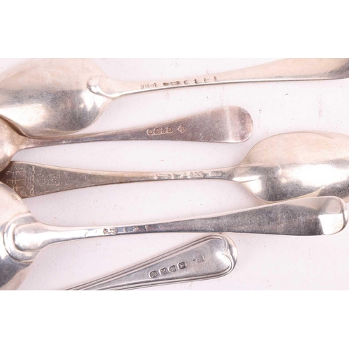 320 - A large quantity of silver flatware including a set of eight Old English and tread pattern tablespoo... 