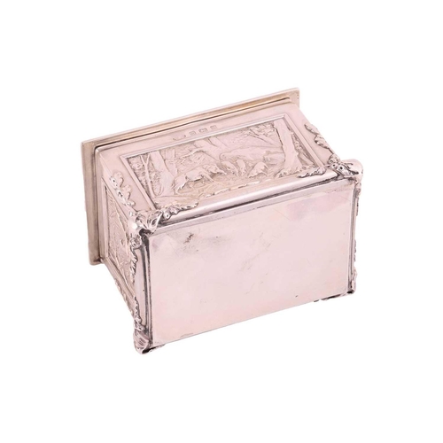 324 - An Arts and Crafts silver casket, by Albert Edward Jones, Birmingham 1906, the rectangular form body... 