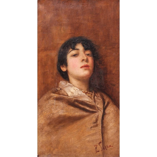 1 - Ernesto Serra (Italian 1860-1915), A Young Beauty, signed 'E Serra' (lower right), oil on canvas, 71... 