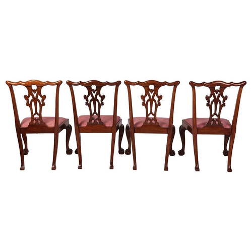 106 - A set of ten well-proportioned mahogany Chippendale-style dining chairs, first half of the 20th cent... 