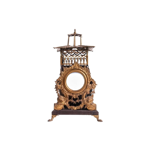 130 - An unusual 19th-century gilt metal pocket watch stand of 