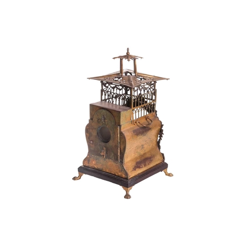 130 - An unusual 19th-century gilt metal pocket watch stand of 