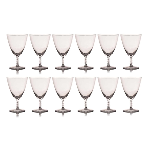 145 - A large suite of Lalique 'Guebwiller' glassware, (72 pieces), late 20th century, comprising graduate... 