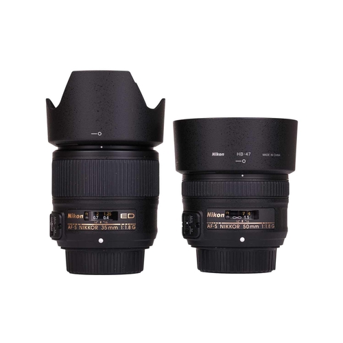 154 - A Nikon AF-S Nikkor Lens, 50mm f/1.8G, together with a Nikkor AF-S 35mm f/1.8 G ED, and a Nikon Wire... 