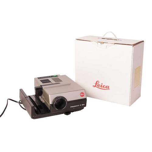 166 - A Leica Pradovit P 150 slide projector, together with a Pradovit R/RA projector, each in original bo... 