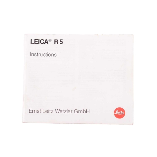 170 - A Leica R5 camera body, black, 1988, serial number 1733870, unboxed, fitted with a Leica Motor-Winde... 