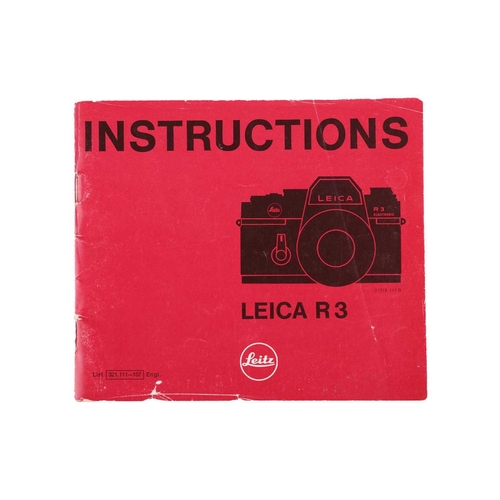 172 - A Leica R3 Electronic Camera body, No.1463715, made in Portugal, in black, with paperwork manual, ta... 