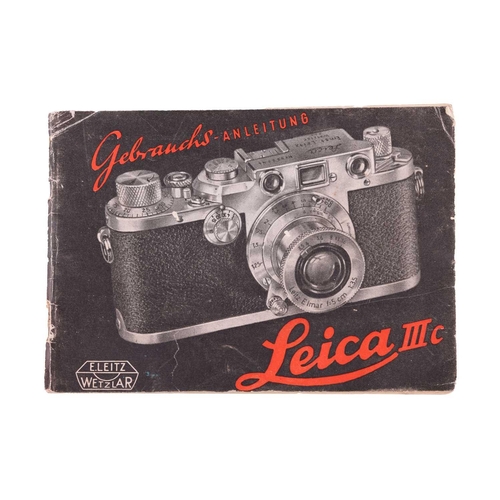 179 - An Ernst Leitz Wetzlar Leica IIIc 35mm Range Finder Camera, 1941/2, serial number 378782, with brown... 