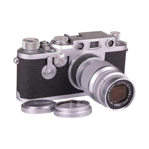 180 - An Ernest Leitz Wetzlar Leica IIIf 35mm rangefinder camera with chrome body, 1956, serial number 814... 