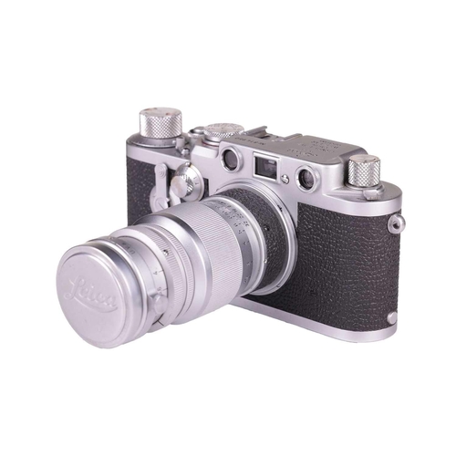 180 - An Ernest Leitz Wetzlar Leica IIIf 35mm rangefinder camera with chrome body, 1956, serial number 814... 