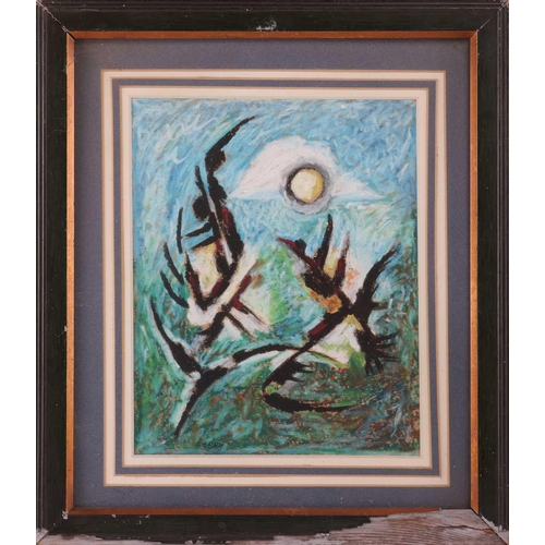 19 - † Art Derry (Trinidadian British 1930 - 1992), bird on branch, dated 17 August 79 (verso), oil on ca... 