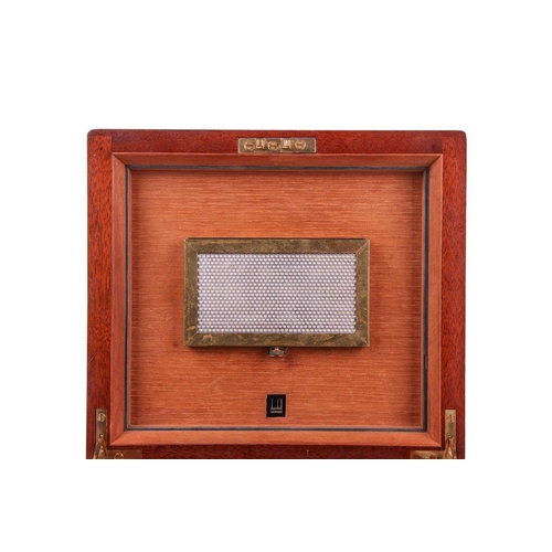 190 - A Dunhill wooden cigar cabinet/humidor, 14 cm x 25 cm x 22 cm, together with three Bolivar Habana ci... 