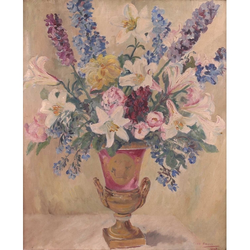 36 - † Olive Snell (British 1888-1962), Still life of summer flowers, signed and dated 'OLIVE SNELL/1948'... 