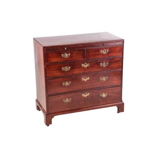 81 - A George III mahogany Batchelor's chest, of two short over three long graduated drawers, with brushi... 