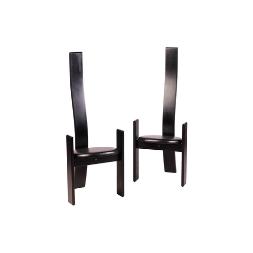 86 - Vico Magistretti (1920-2006) for Carlo Poggi, a pair of black finish 'Golem' chairs, designed 1970, ... 